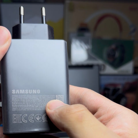 Samsung 65W Trio Charger | Dual USB-C + USB-A | C-to-C Cable | Made in Vietnam