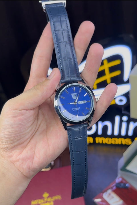 Carrera Watch with Leather Strap – Day & Date Display | Classic Masterclone Design