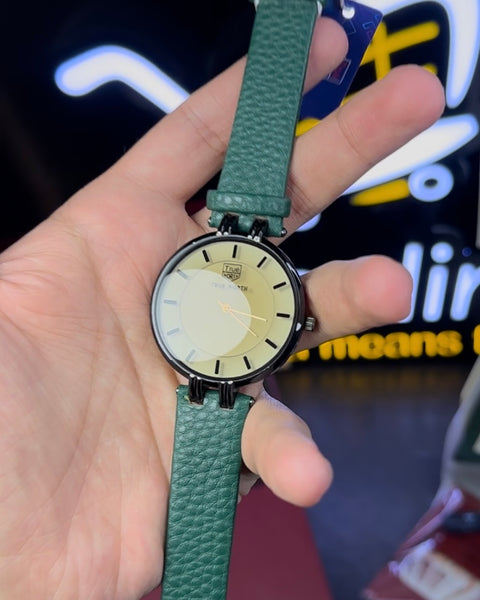 Ladies Mini Dial Watch – Green Strap | Elegant & Luxurious Design for Women