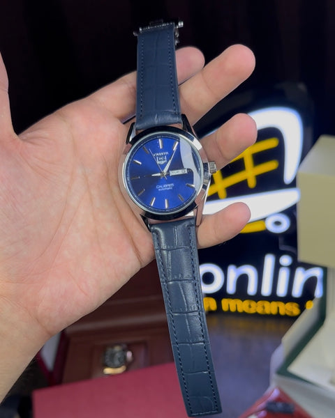 Carrera Watch with Leather Strap – Day & Date Display | Classic Masterclone Design