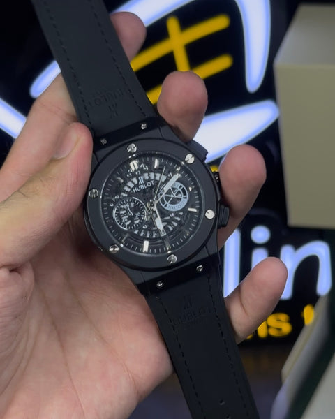Hublot Jet Black Masterclone Watch – Premium Finish & Stylish Design | Luxury Look for Men