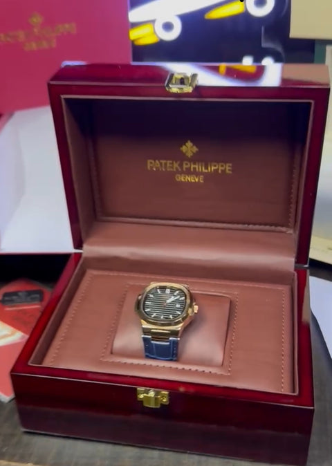Patek Philippe Masterclone Watch with Wooden Box and Warranty Cards
