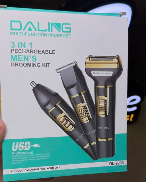 Daling 3-in-1 Grooming Kit – Trimmer, Shaver & Nose Hair Trimmer | All-in-One Personal Care Tool