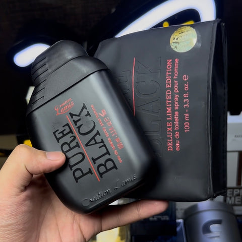 Pure Black Perfume – Premium Fragrance for Men | Elegant Bottle & Luxury Packaging
