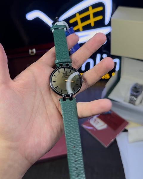 Ladies Mini Dial Watch – Green Strap | Elegant & Luxurious Design for Women