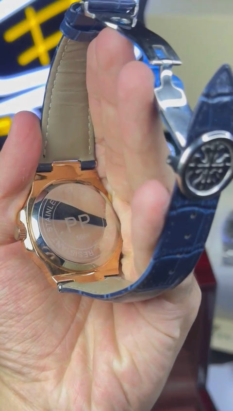 Patek Philippe Masterclone Watch with Wooden Box and Warranty Cards